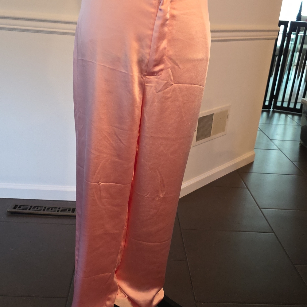 GOOD AMERICA cargo Pink Satin Pants